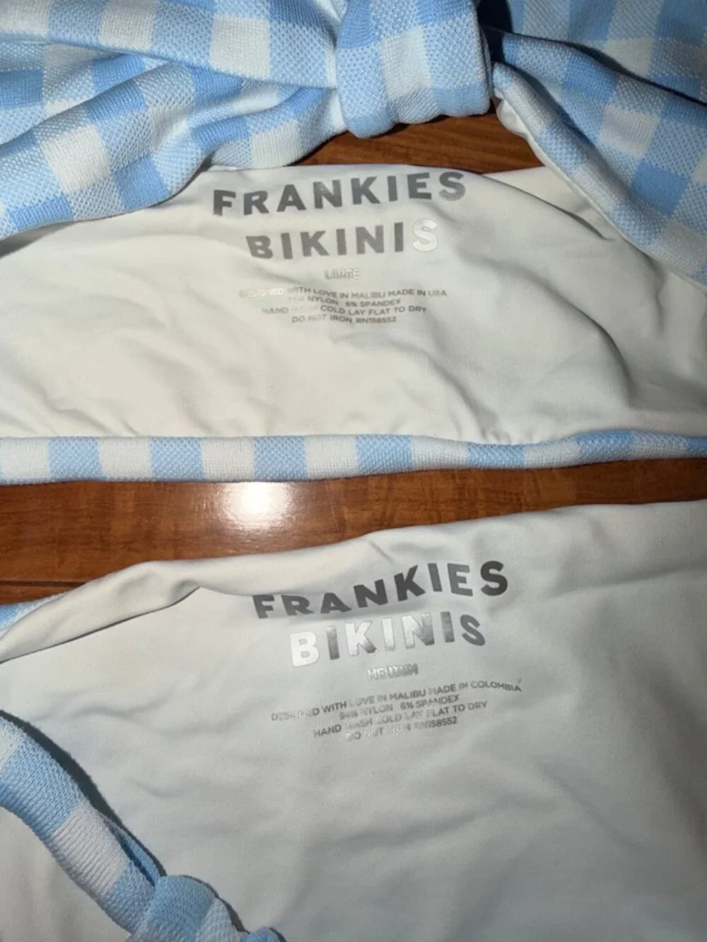 Frankies Bikinis Gingham Bikini Set